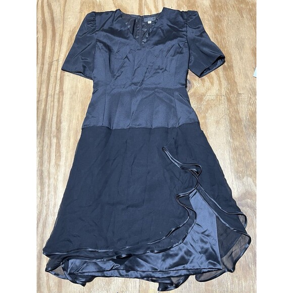 Carolina Herrera Black Silk Midi Cocktail Dress women 6 @F1 - Picture 1 of 9